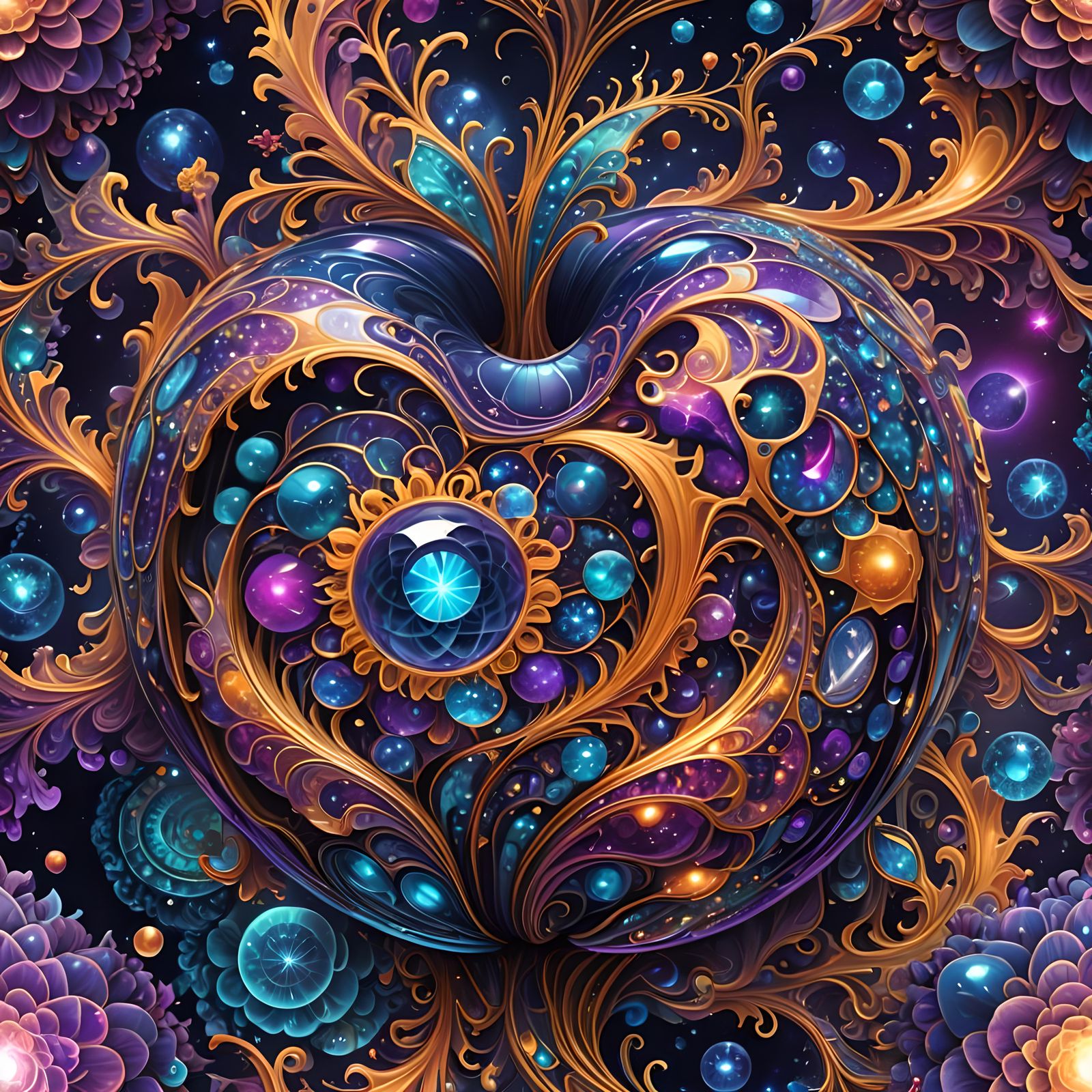 Galactic Wonders: Stars and Galaxies in Crystal Apple