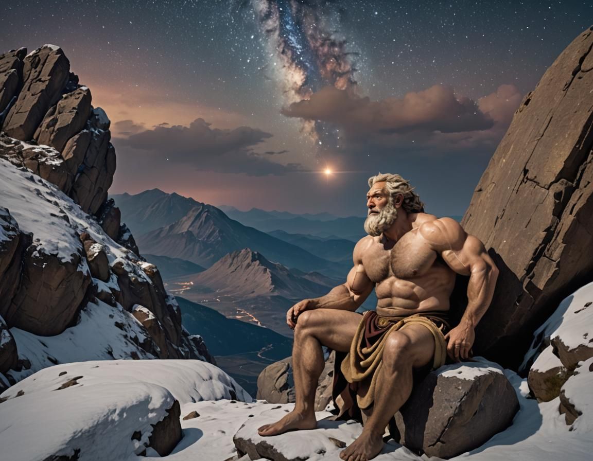 Sisyphus Rests: A Cinematic Film Still