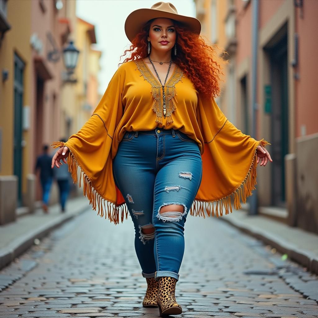 Australian Woman with Ginger Locs, an Oil Painting