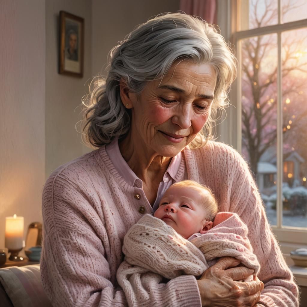 Grandmother and grand baby