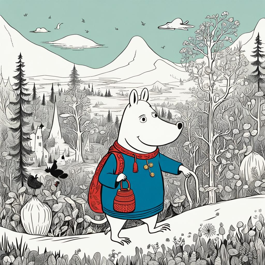 Moomin as Cosmic Catalyst in Maximalist Style