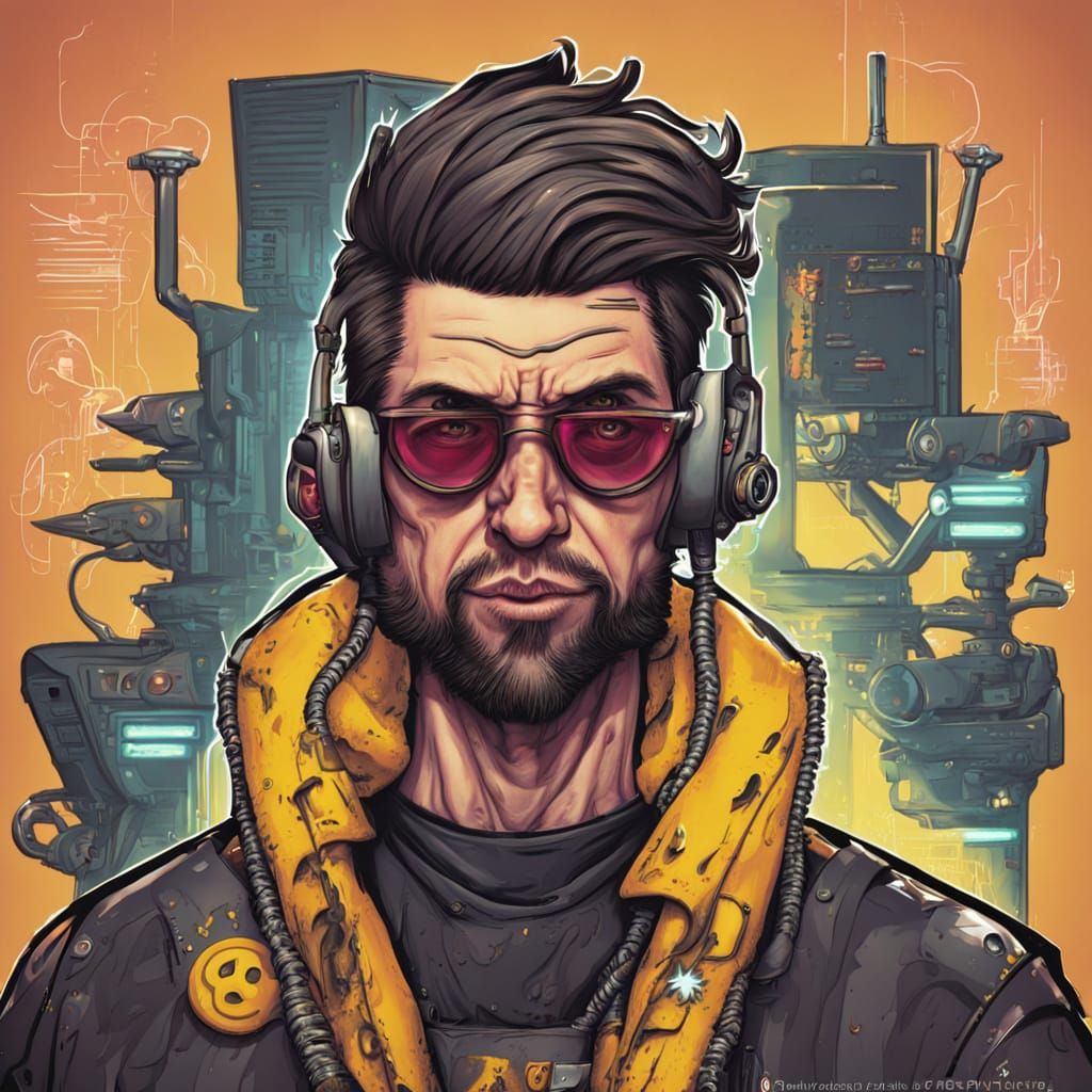 Cyberpunk Caricature Portrait Art