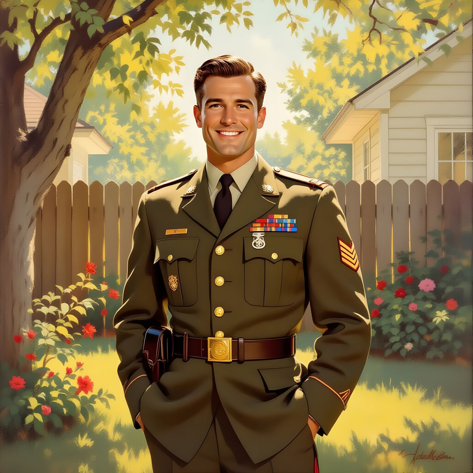 Father in 1950s Army Uniform
