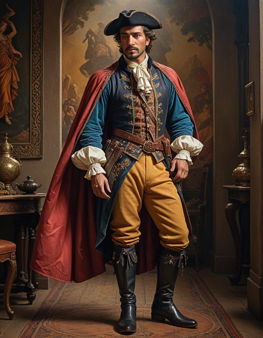Elegant Italian Merchant in Cinematic Fantasy Portrait