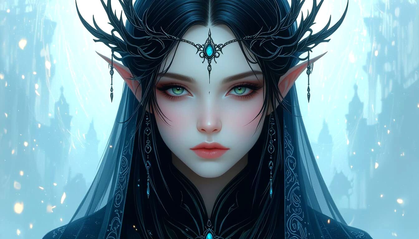 Ethereal Fantasy Girl in Dreamlike Backdrop