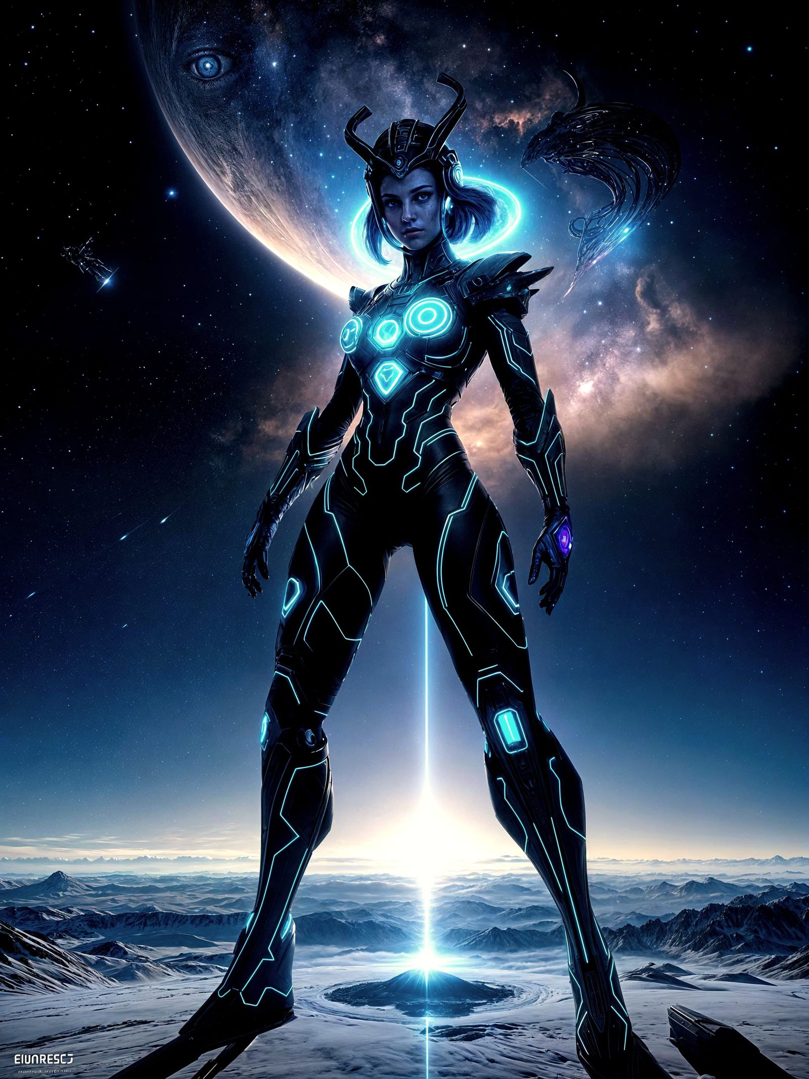 Cosmic Goddess on Alien Planet Digital Painting