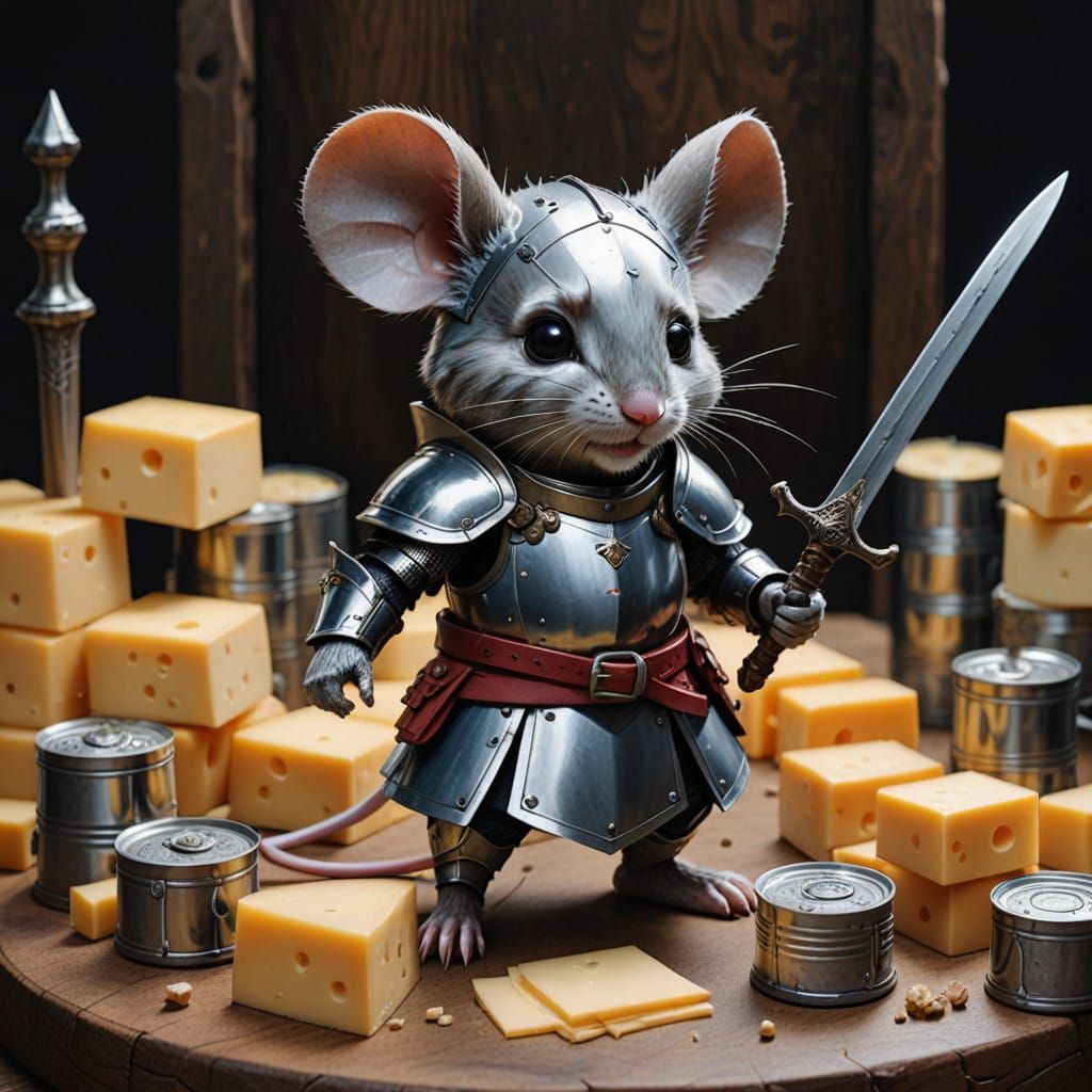 Mouse Knight Guardian of the Cheese Hoard in Vibrant Armor