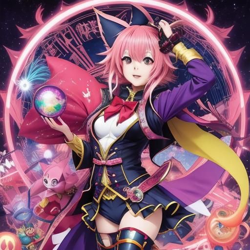 Anime Trickster in Japanese Manga Style