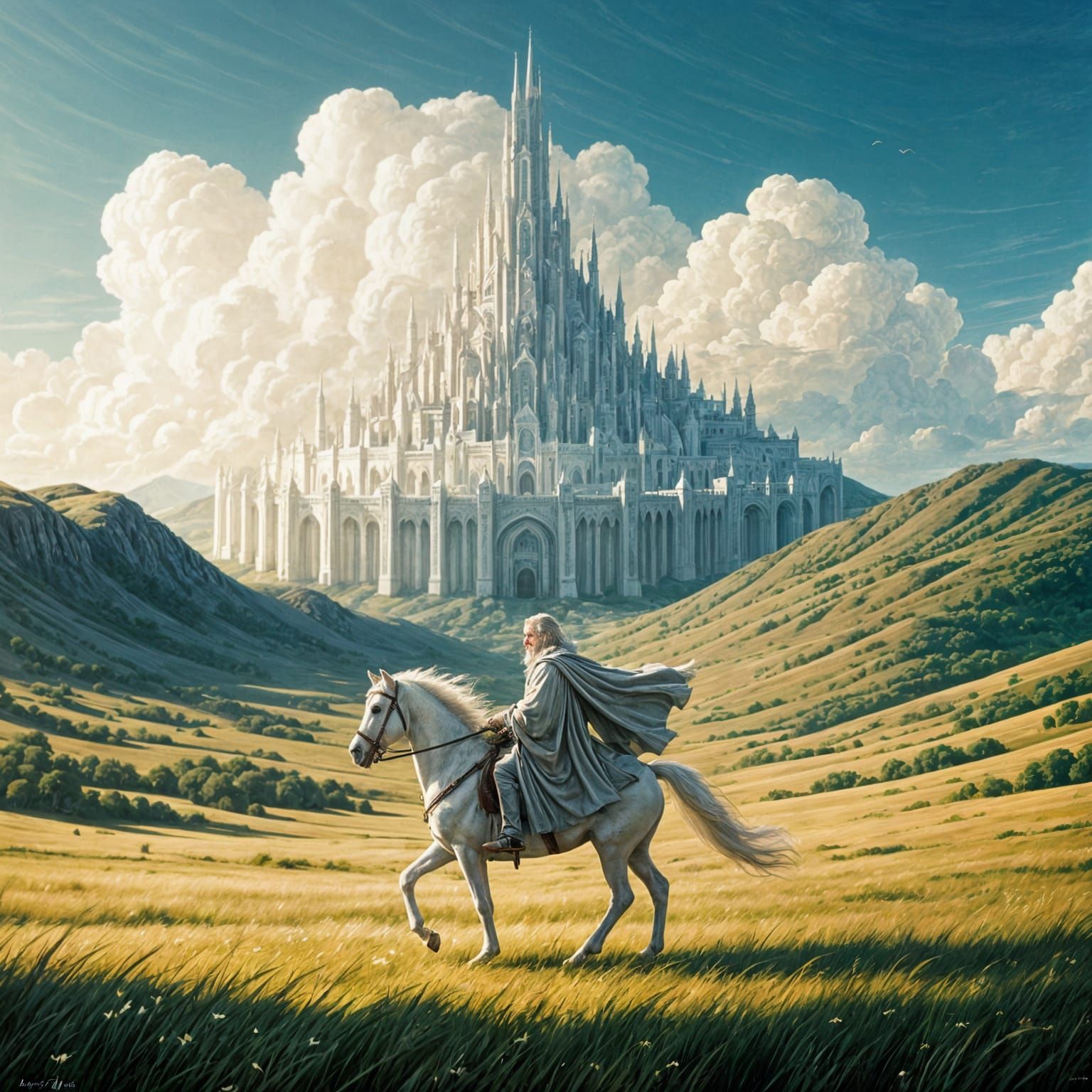 Gandalf Rides to Minas Tirith: Baroque Style