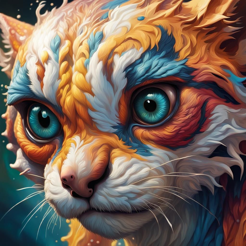 Hyperrealistic Animal Portrait in Splash Art Style