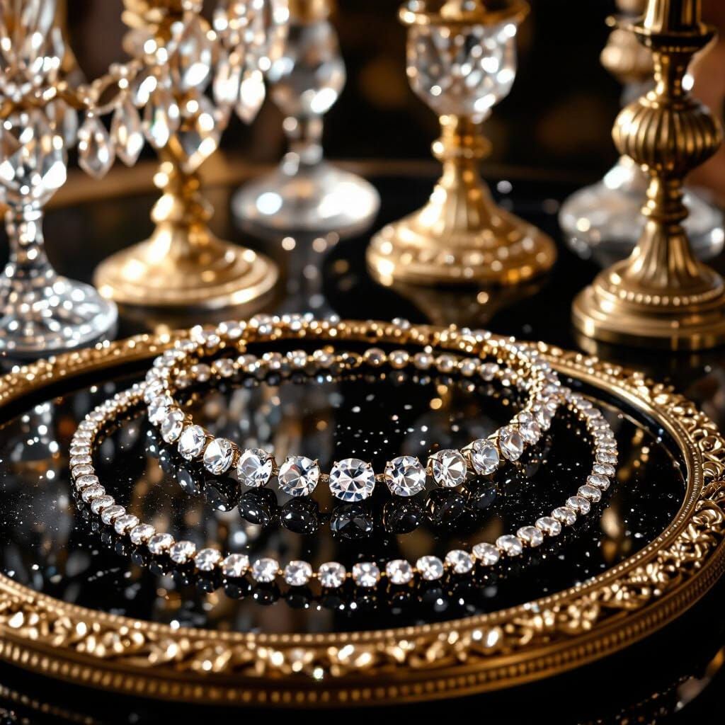 Opulent Necklace Still Life in Cinematic Style