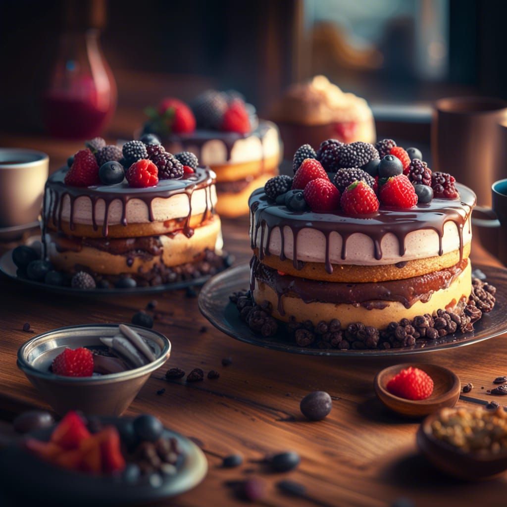 Hyperrealistic Delicious Dessert in HDR