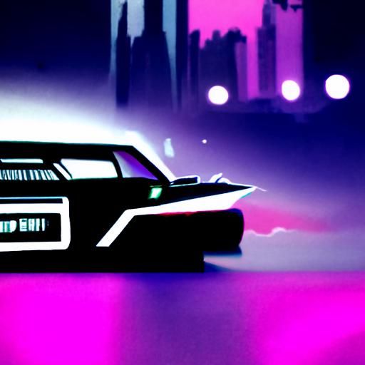 Synthwave Knight Rider in Neon Retro Style