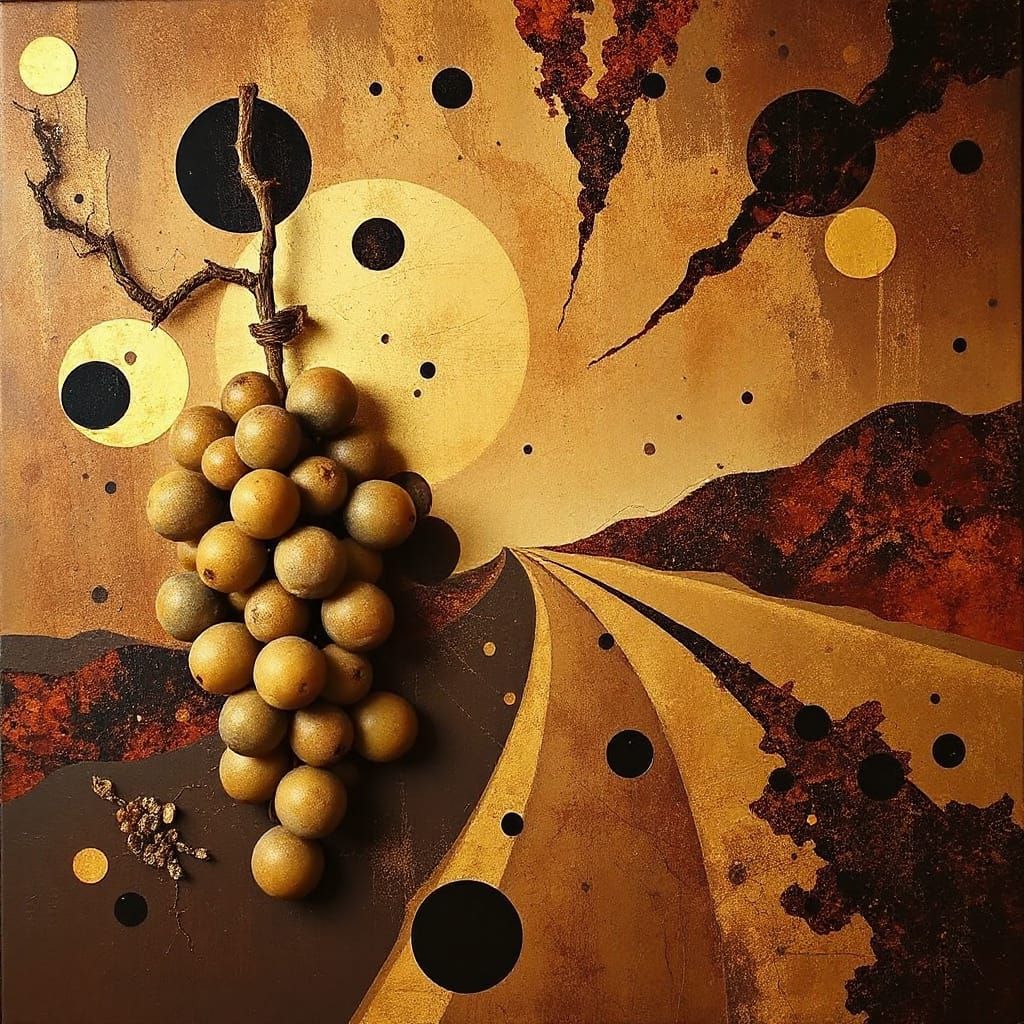 Surreal Bronze Vineyard Landscape in Empyral Brown