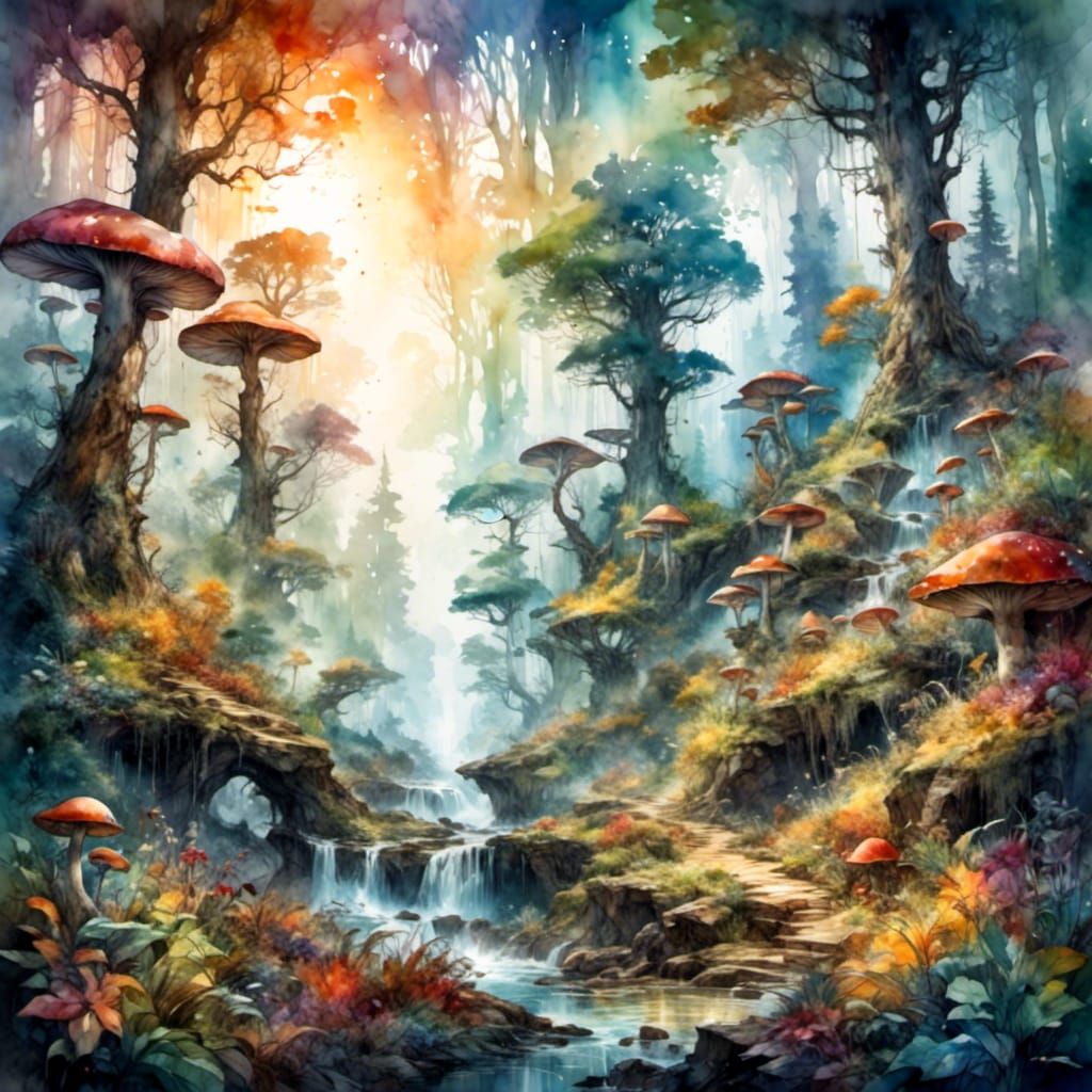 Rainbow Forest: A Bioluminescent Digital Landscape