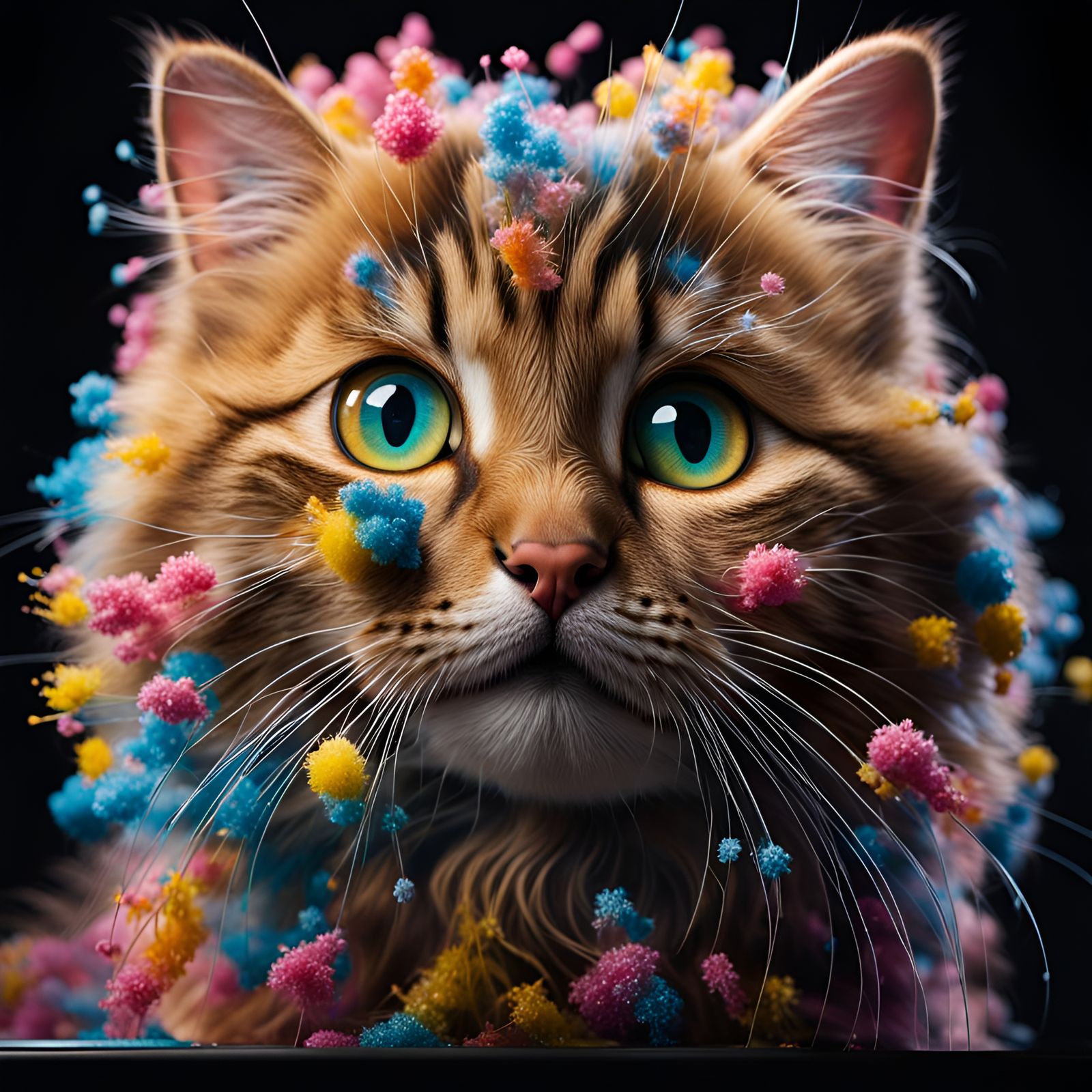 AI Kitten Made of Nanoparticles: Hyperrealistic Digital Art