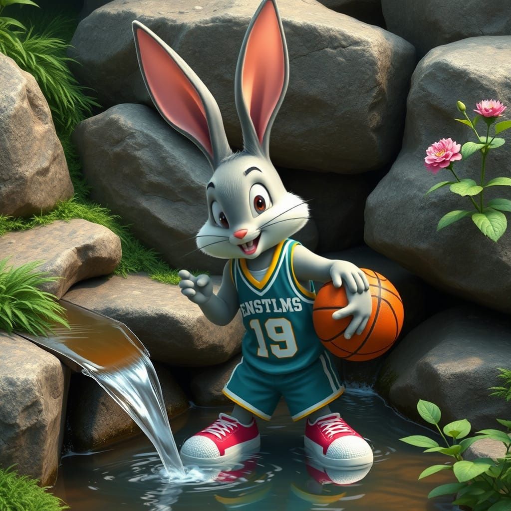 Bugs Bunny in Basketball Uniform