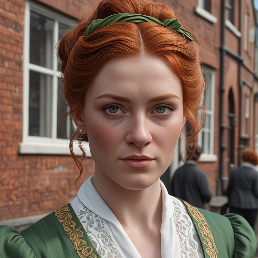 18th Century Dublin Woman with Red Hair