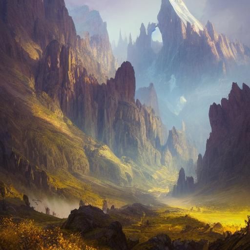 Mountain Valley: Dark Fantasy Concept Art