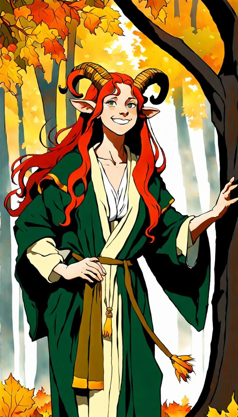 Young Satyr's Autumn Ceremony: Radiant and Serene
