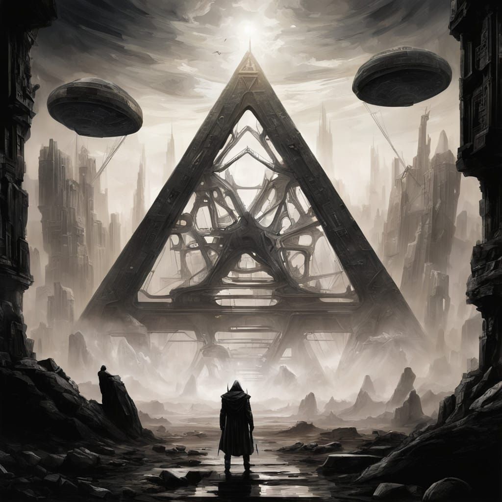 Mysterious Alien Monument in a Dreamlike Environment