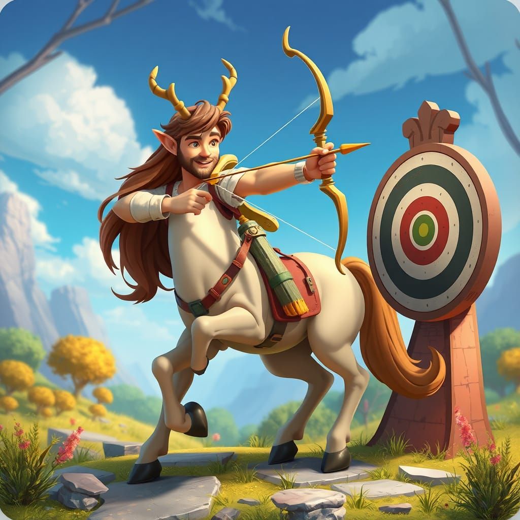 Onocentaur Archer Portrait for Board Game Card