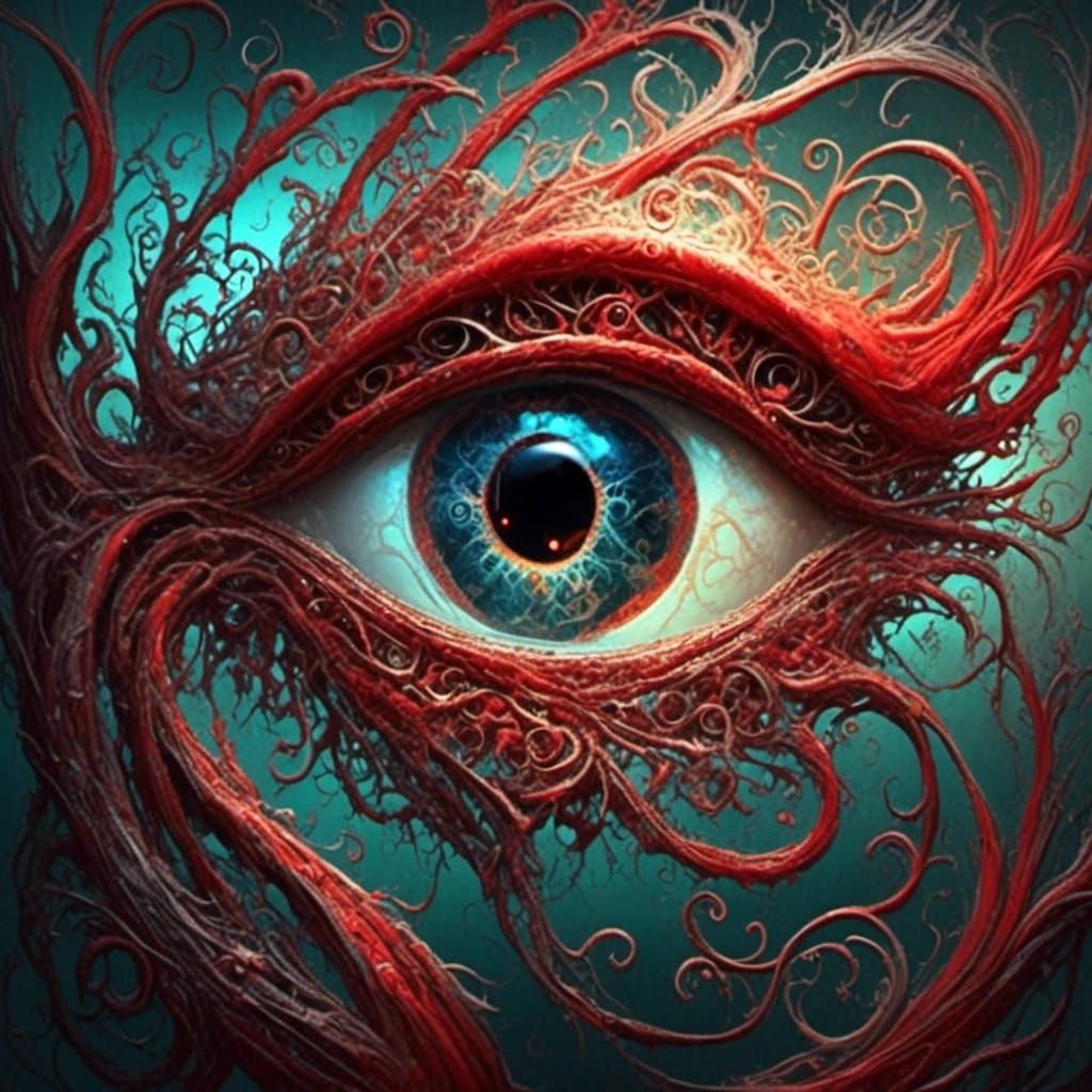 Enchanted Red Elfish Eye Close-Up