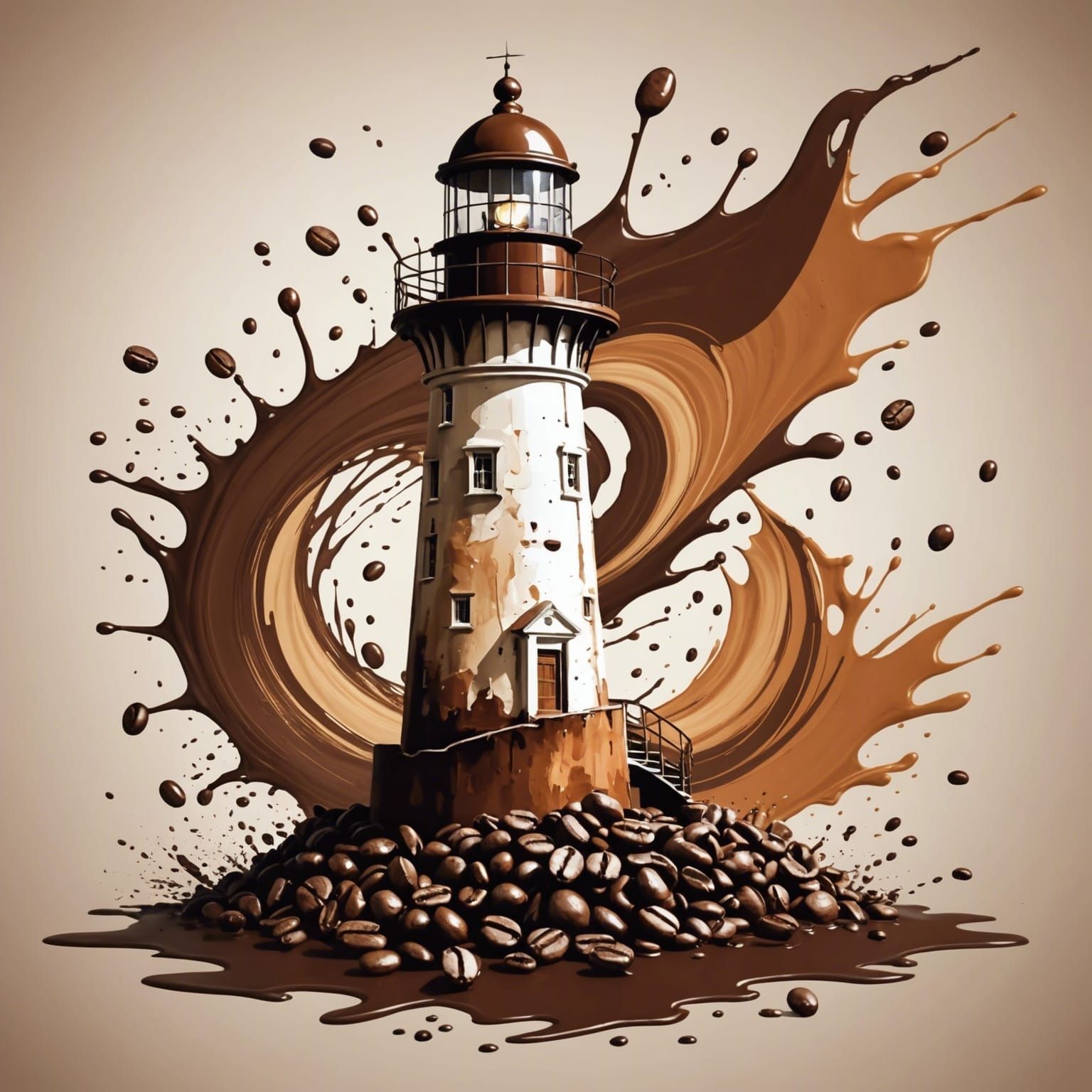 Coffee and Chocolate Lighthouse Splash Art