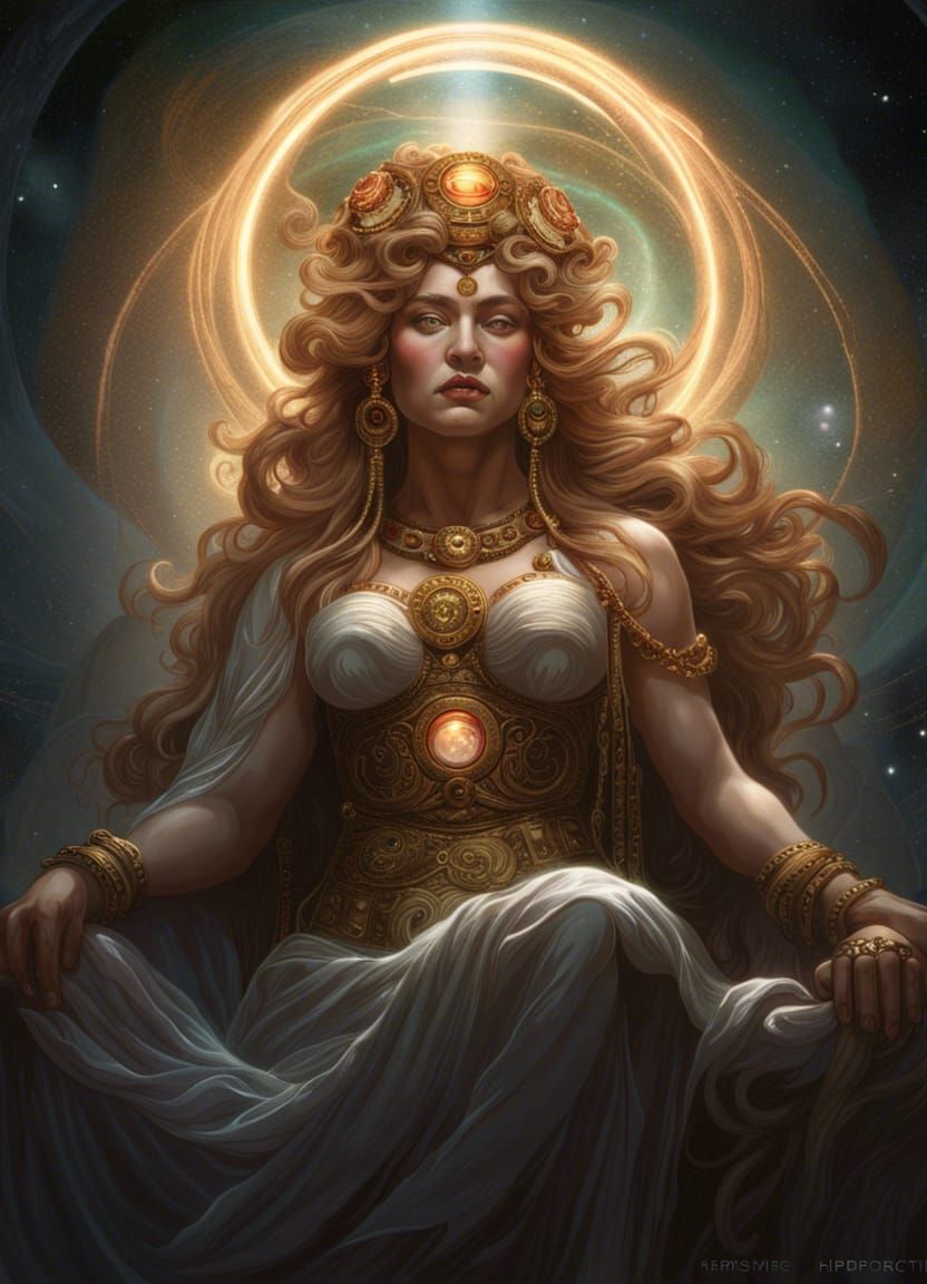 Jupiter as Divine Goddess in Hyperdetailed Digital Art
