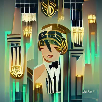 Geometric Art Deco Pattern in Gold and Black