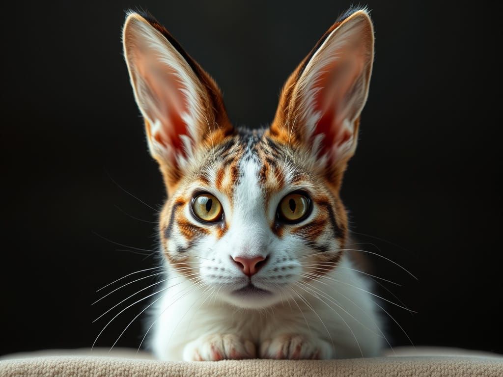 Photorealistic Rabbit-Cat Chimera