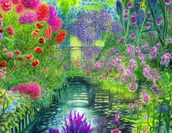 Painting of Claude Monet's Garden