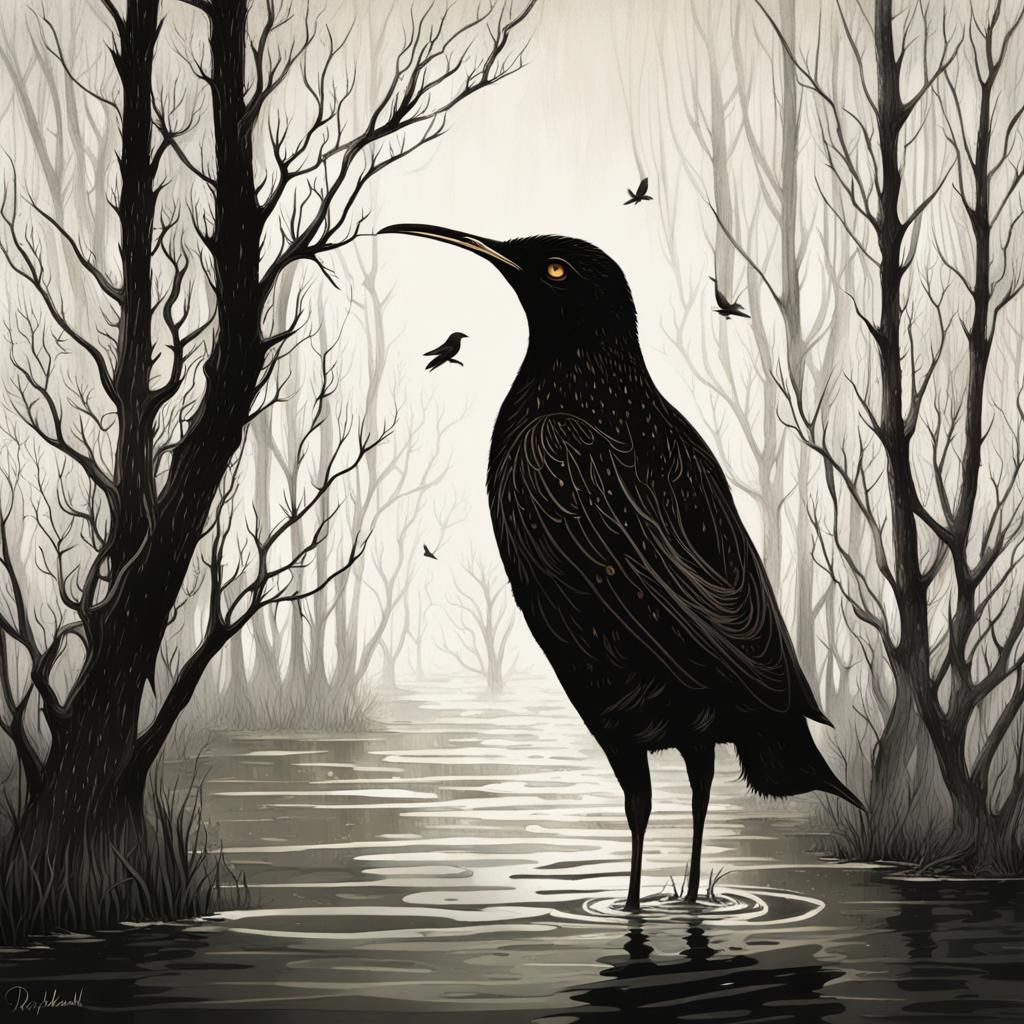 Dreamlike Meadow Scene in Detailed Matte Painting