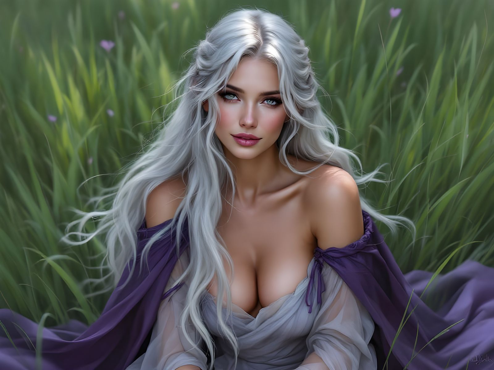 Norse Goddess of Motherhood in Elegant Portrait