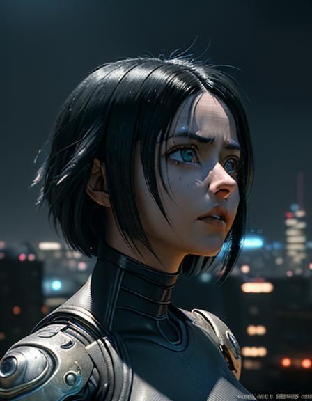 Alita Battle Angel Portrait in Cinematic Style