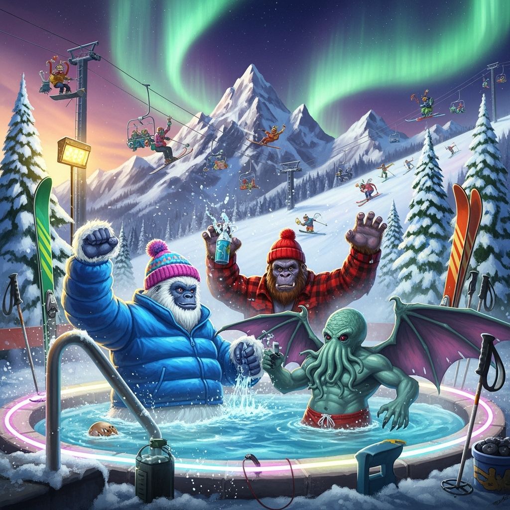 Mythical Creatures Hot Tub Party in the Alps