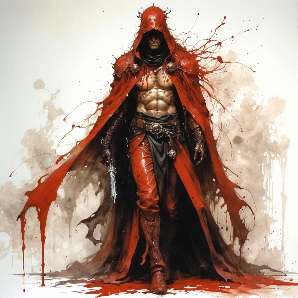 Blood Sorcerer in Dark Fantasy Art Style