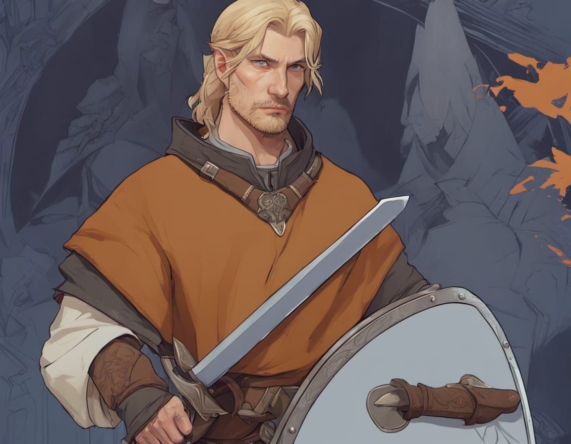 Young Warrior Portrait in Dynamic Lighting Style