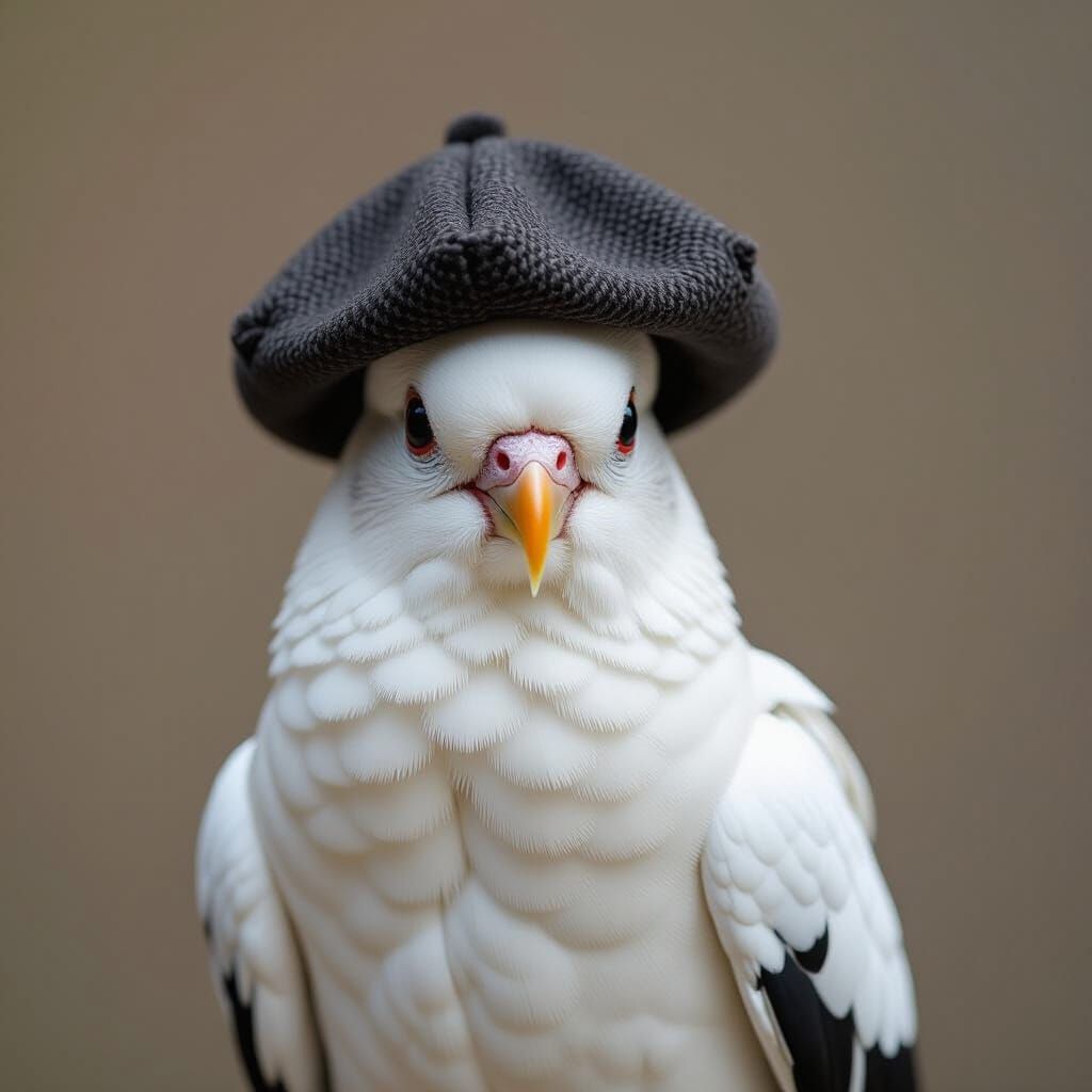 Mafia Pigeon Wearing a Fedora Hat