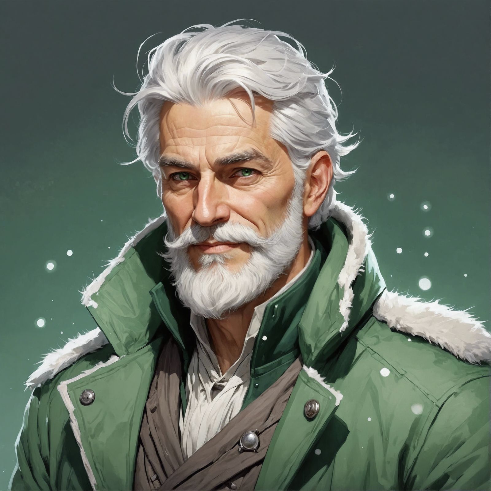 Intelligent Explorer with Stylized Beard: Digital Portrait