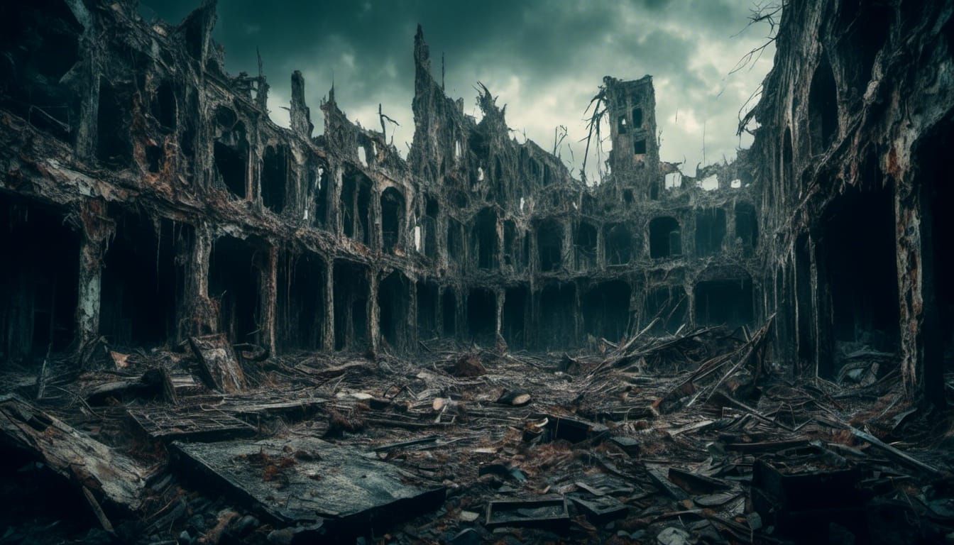 <lora:Macabre:1.0> The ruins of nuclear madness