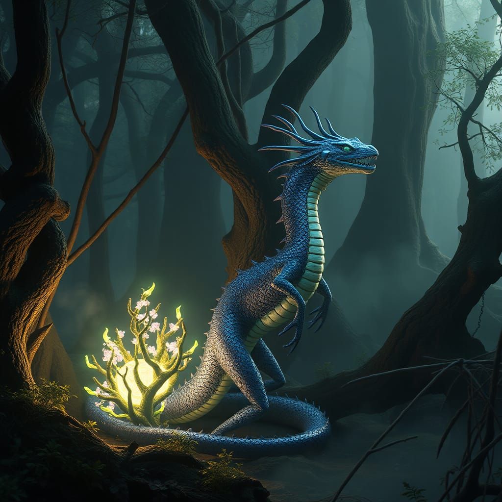 Hydralisk Guardian in Bioluminescent Forest