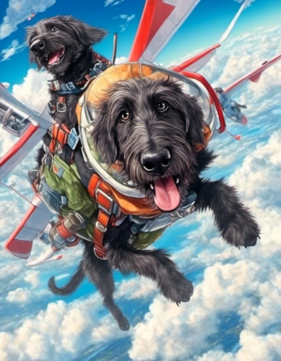 Anime Skydiving Adventure with Air Force Backdrop