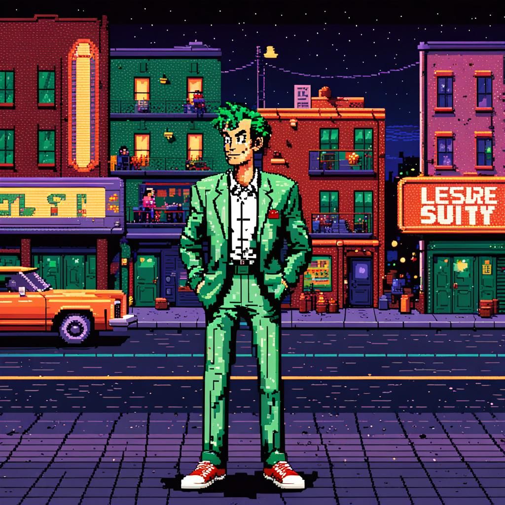 Pixel Art Video Game Character in Sin City