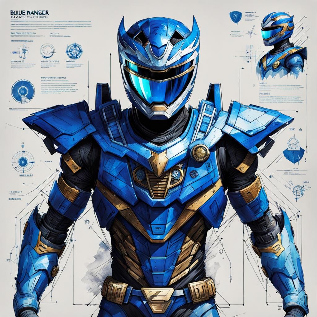 Blue Power Ranger Schematic Diagram Concept Art