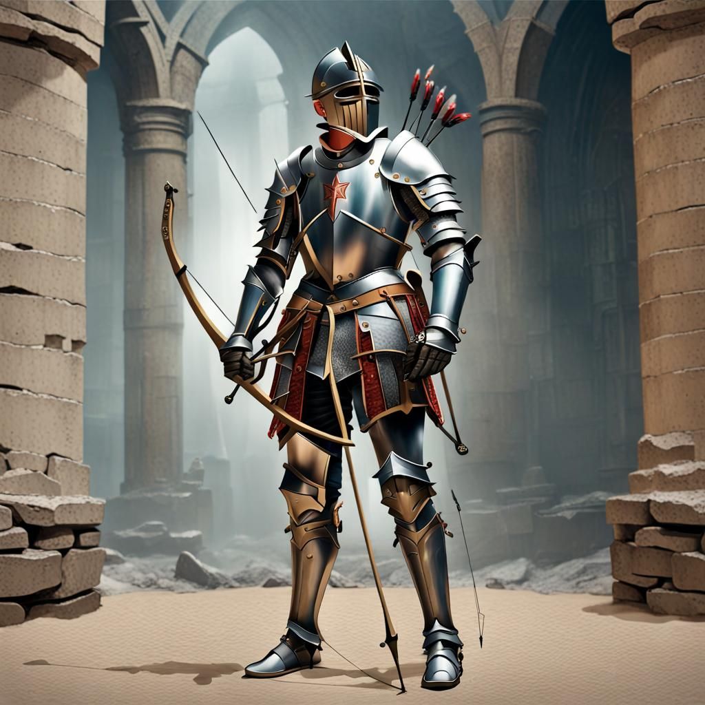 Epic Knight Archers in Arena: Digital Matte Painting