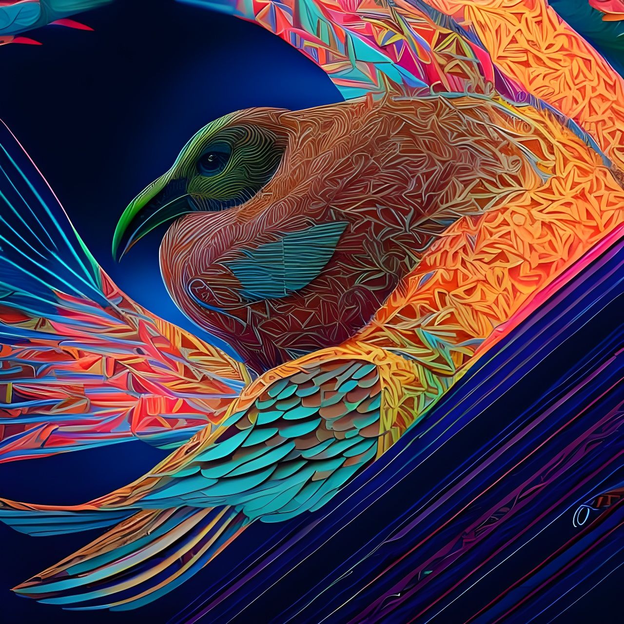 Exotic Bird Macro Photography, Hyperrealistic Detail