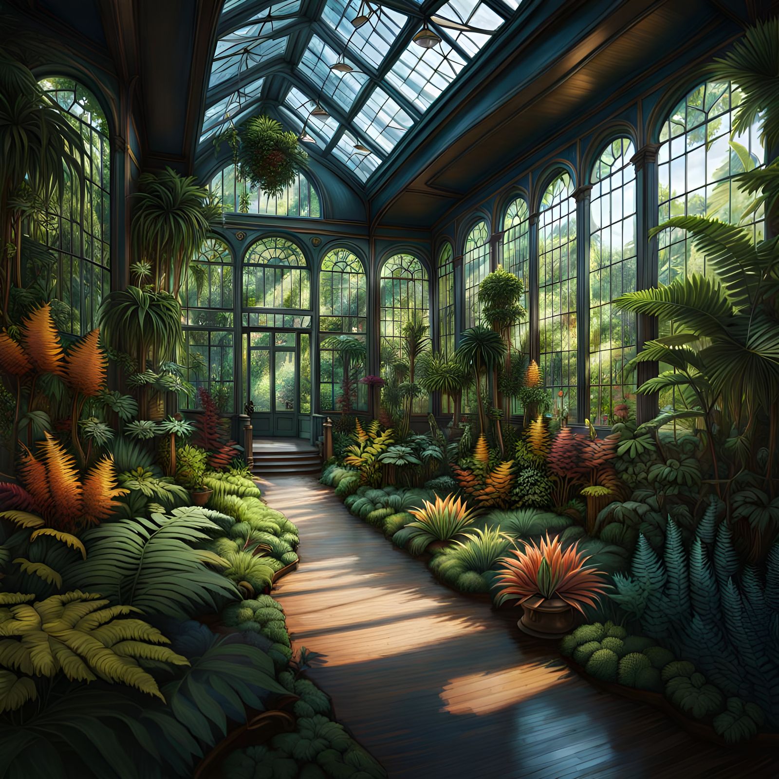 Victorian Botanical Garden Matte Painting