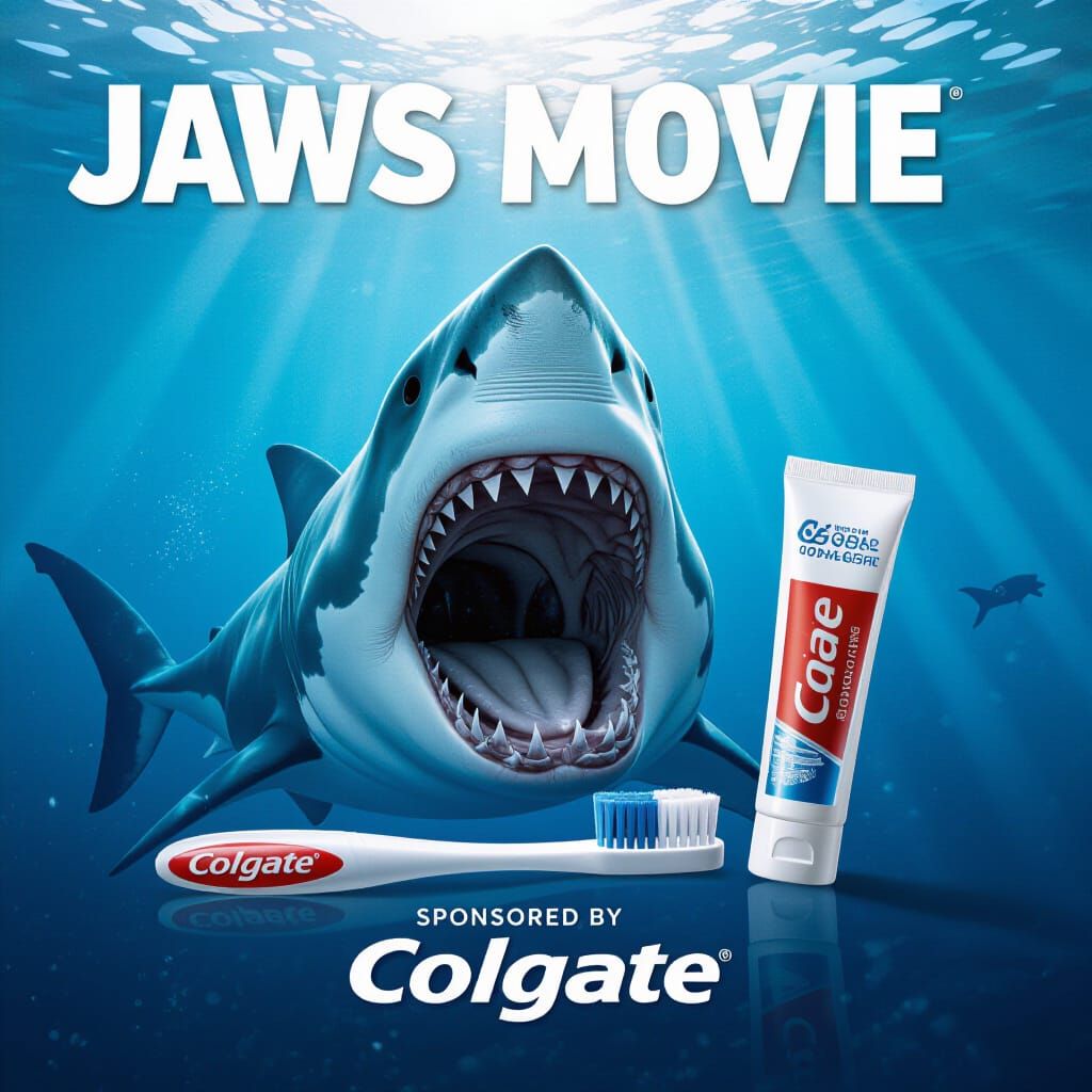Jaws 2025 Movie Poster: Shark & Colgate