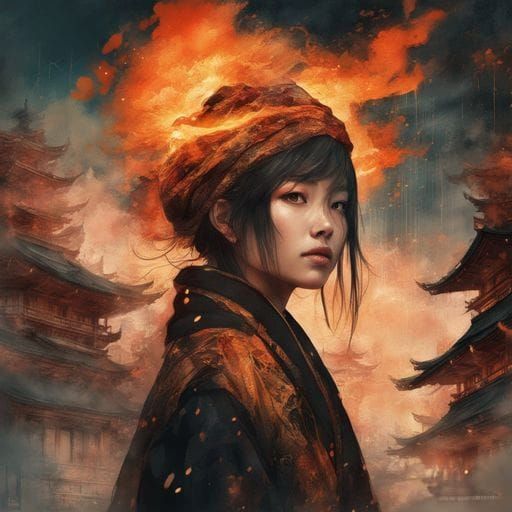 Fiery Mage Conjuring Flames